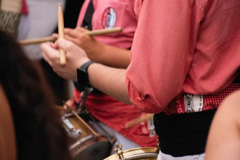 Detall dels Grallers de la Colla Vella dels Xiquets de Valls